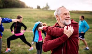 a man exercising to treat sleep apnea